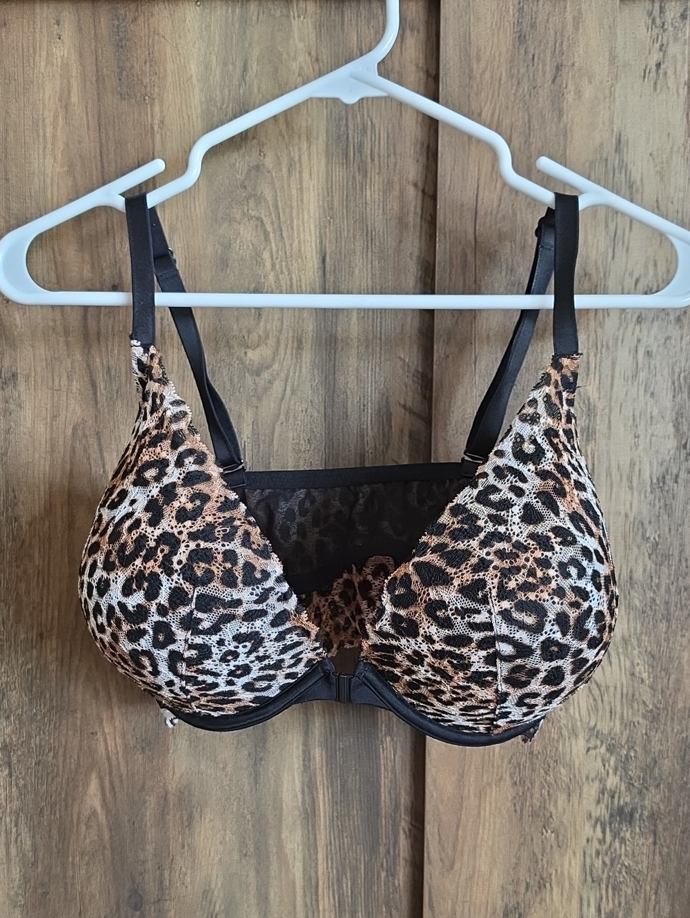 PINK Victoria's Secret Leopard Print Underwire Bra - Black/Tan/Cream